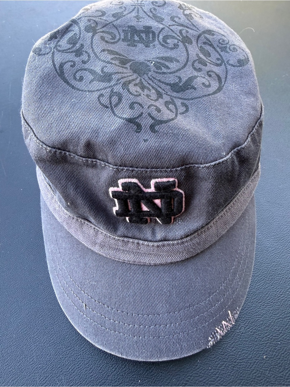 Grey Washed Notre Dame Military Cadet Cap